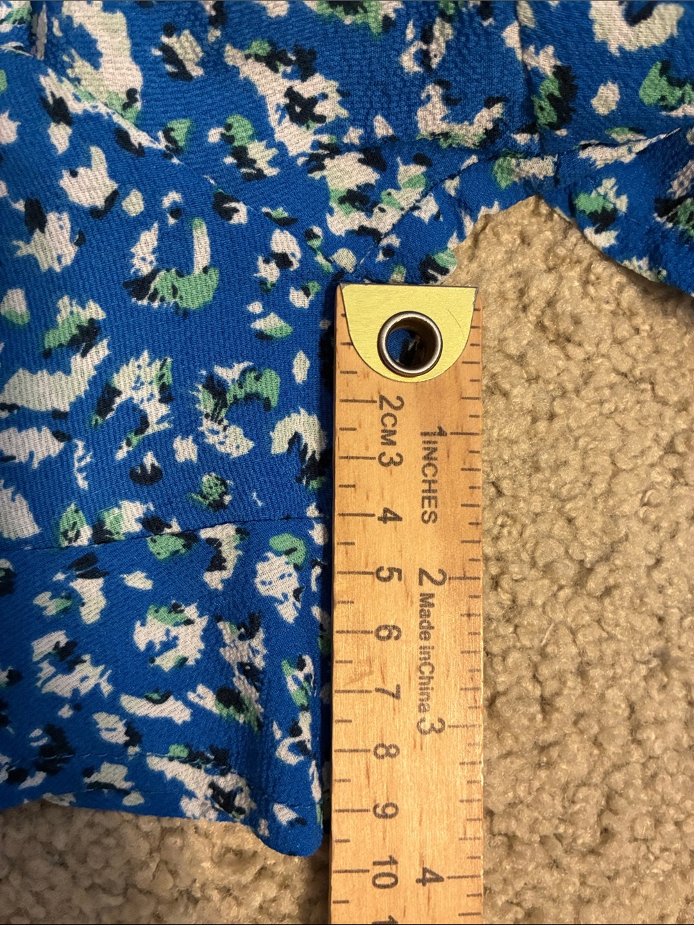Blue Floral Tie-Front Romper Large - Picture 8 of 8